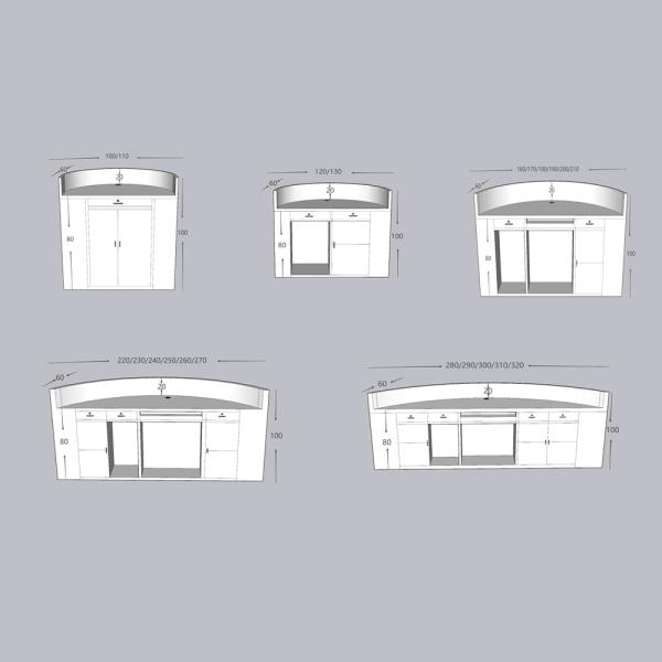 Muxing Empfangstheke Theke geschwungene Tresen Kasse Empfangstresen