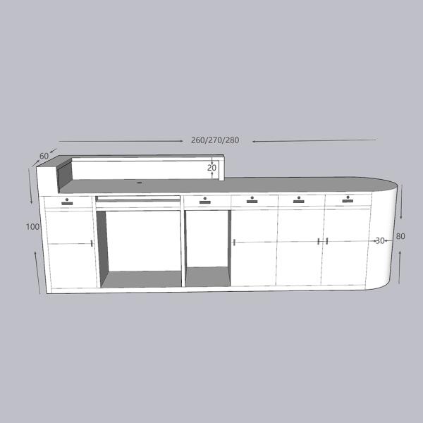 Muxing Ladenkasse kleine Theke Ladentheke kassen Empfangstheke Empfangstisch links