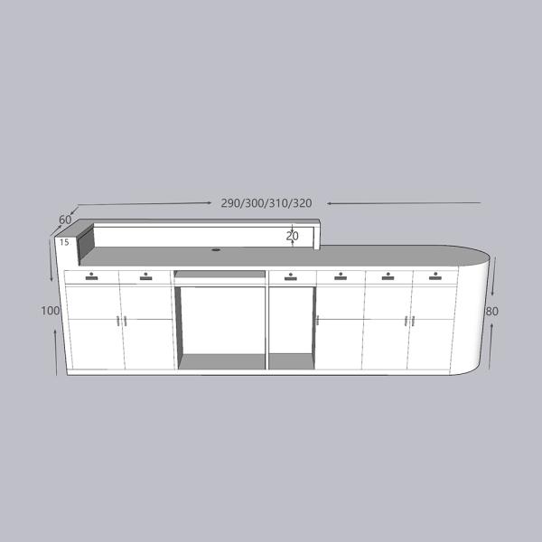 Muxing Ladenkasse kleine Theke Ladentheke kassen Empfangstheke Empfangstisch links