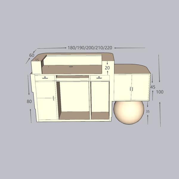 Muxing Kassentresen für Geschäfte, Empfangstresen für Modeboutiquen, Firmentheke, Empfangstheke, Firmen-Rezeptionstresen