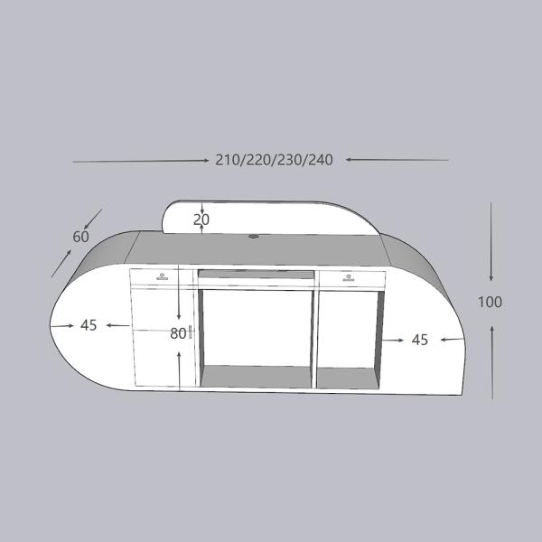 Muxing Salon Geschäft Empfangstisch Laden Kasse Kurvige Theke Gebogene Bar