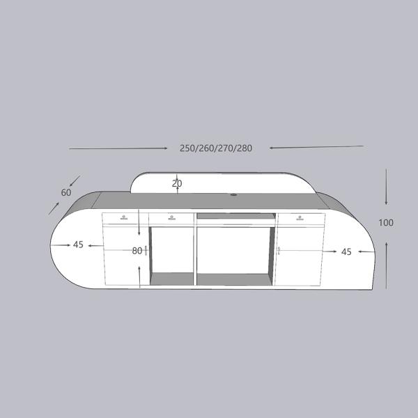 Muxing Salon Geschäft Empfangstisch Laden Kasse Kurvige Theke Gebogene Bar