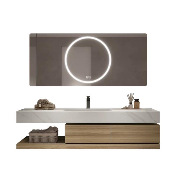 Muxing Waschbecken mit schublade Ablage Waschtisch LED Spiegel Badezimmerspüle 【RW2032-K】