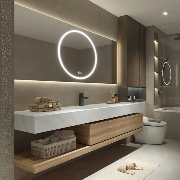 Muxing Waschbecken mit schublade Ablage Waschtisch LED Spiegel Badezimmerspüle 【RW2032-K】