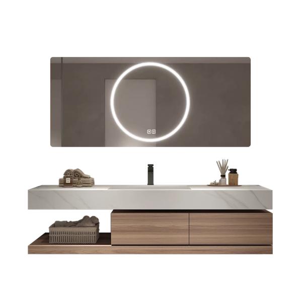 Muxing Waschbecken mit schublade Ablage Waschtisch LED Spiegel Badezimmerspüle【YT2032-K】