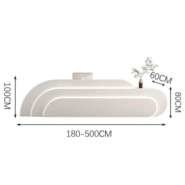 Muxing Salon Geschäft Empfangstisch Laden Kasse Kurvige Theke Gebogene Bar