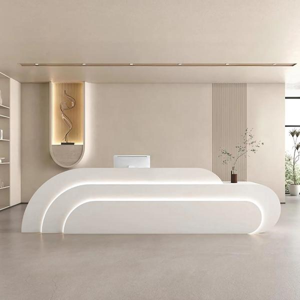 Muxing Salon Geschäft Empfangstisch Laden Kasse Kurvige Theke Gebogene Bar