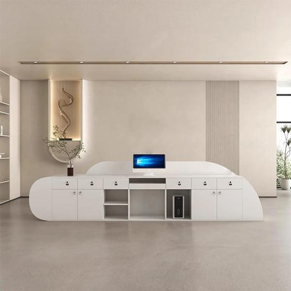 Muxing Salon Geschäft Empfangstisch Laden Kasse Kurvige Theke Gebogene Bar