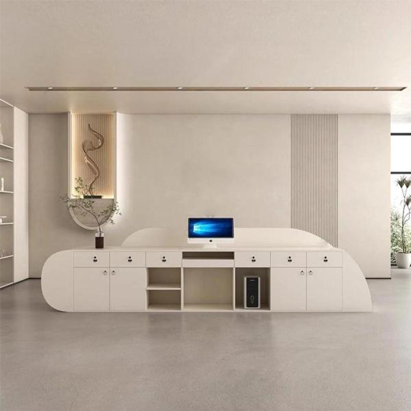 Muxing Salon Geschäft Empfangstisch Laden Kasse Kurvige Theke Gebogene Bar