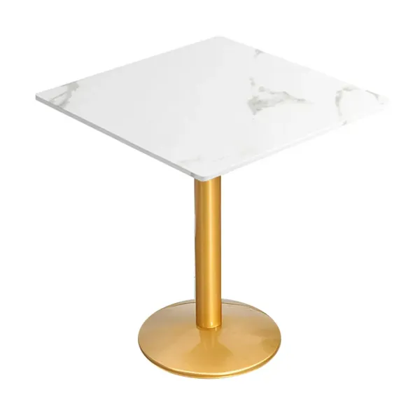 Muxing Gastronomiemöbel Cafe Bar Restaurants Hotel Einrichtung Quadratischer Tisch Bistrotisch Weiß gold HMJT /YBBMJT/