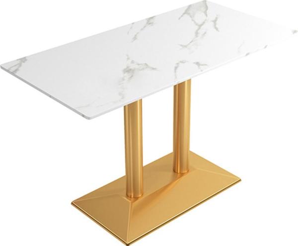 Muxing Gastronomiemöbel Cafe Bar Restaurants Hotel Einrichtung Quadratischer Tisch Bistrotisch Weiß gold HMJT /YBBMJT/