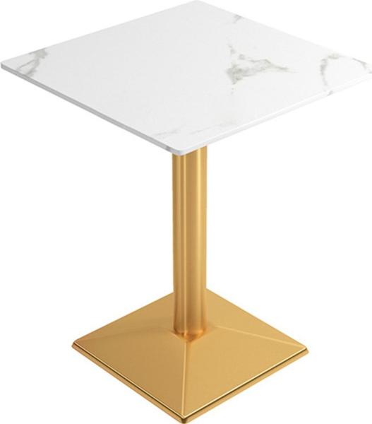 Muxing Gastronomiemöbel Cafe Bar Restaurants Hotel Einrichtung Quadratischer Tisch Bistrotisch Weiß gold HMJT /YBBMJT/