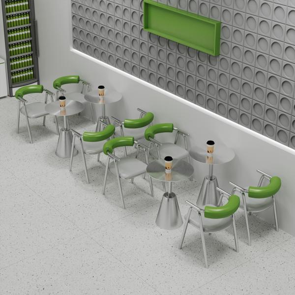 MuXing Couchtisch, Kaffeetisch, Gastronomietisch, Esstisch, Bistrotisch, Industrietisch, Tisch aus Edelstahl