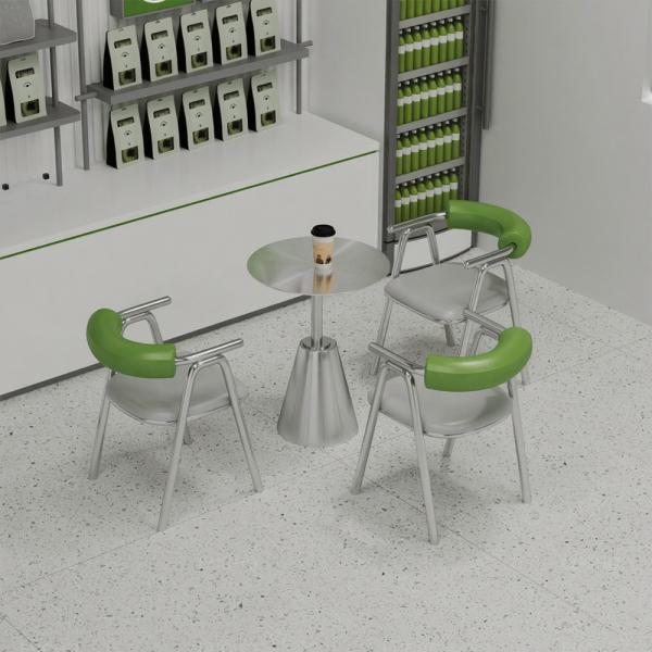 MuXing Couchtisch, Kaffeetisch, Gastronomietisch, Esstisch, Bistrotisch, Industrietisch, Tisch aus Edelstahl