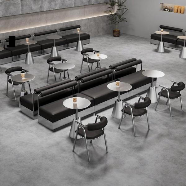 MuXing Couchtisch, Kaffeetisch, Gastronomietisch, Esstisch, Bistrotisch, Industrietisch, Tisch aus Edelstahl