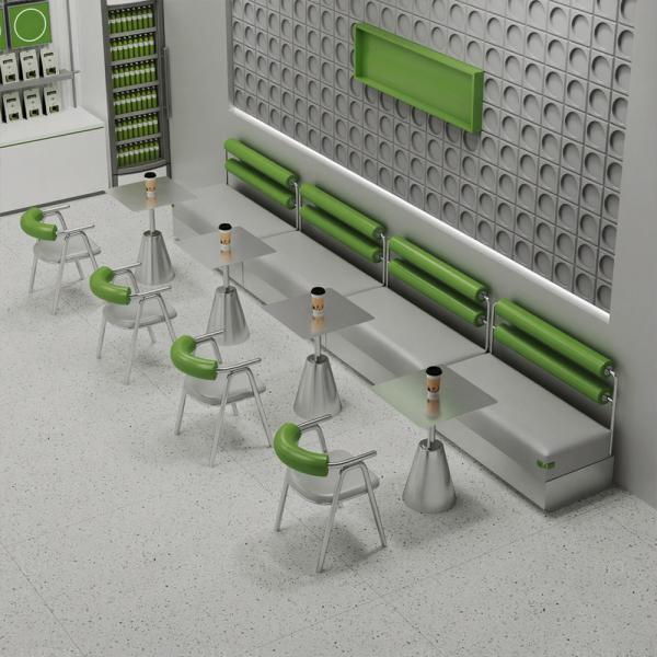 MuXing Couchtisch, Kaffeetisch, Gastronomietisch, Esstisch, Bistrotisch, Industrietisch, Tisch aus Edelstahl