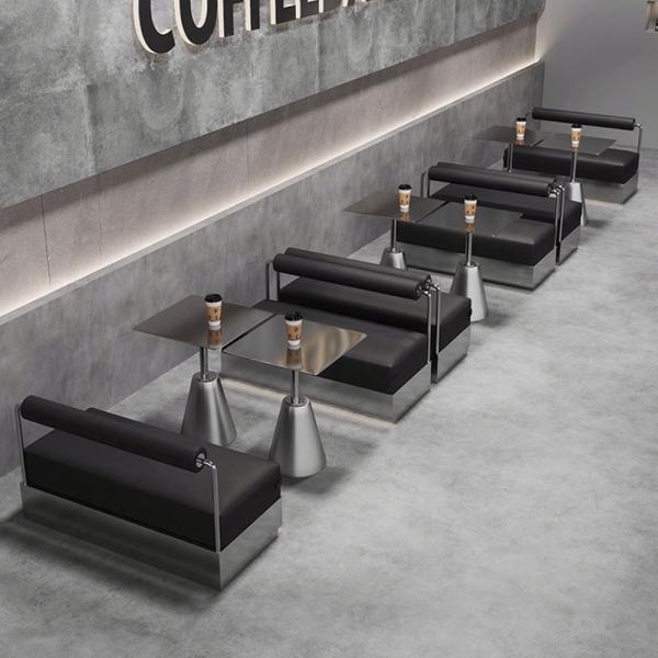 MuXing Couchtisch, Kaffeetisch, Gastronomietisch, Esstisch, Bistrotisch, Industrietisch, Tisch aus Edelstahl