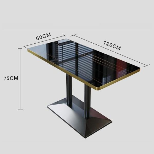 Muxing Gastronomiemöbel Cafe Bar Restaurants Hotel Einrichtung Tisch Bistrotisch JBHT Schwarz gold 120*60*75cm