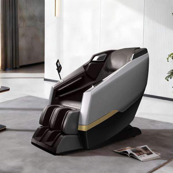 Muxing Massagesessel, Zero-Gravity Liegesessel, Tiefenmassage, mit Heizfunktion, Vollmassage, Bluetooth SL Schienen L140×B73×H106cm /A001/