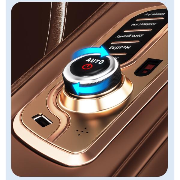 Muxing 3D Massagesessel, MECHANICAL HANDS Wärmefunktion, Shiatsu, Zero Gravity, Bluetooth SL Schienen A32