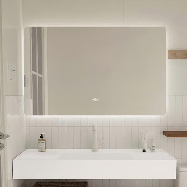 Muxing Waschbecken aus Keramik Modernes Waschbecken Badezimmer Hänge Waschbecken mit LED Spiegel, Ablage 【C025】