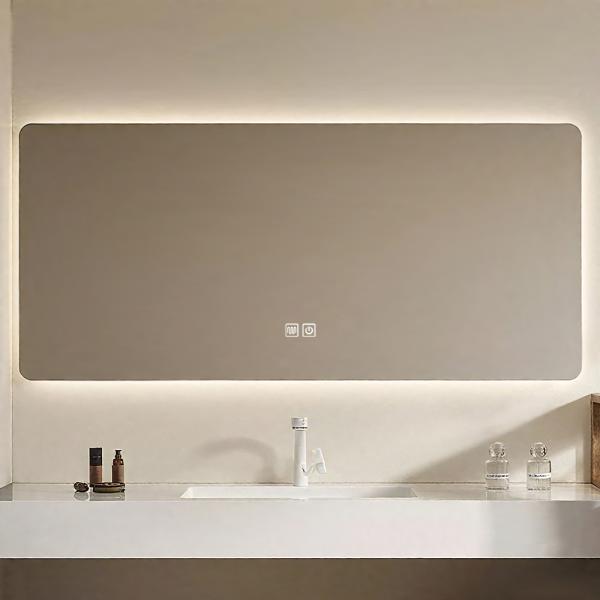 MuXing Waschbecken Set – Keramik-Waschbecken, LED-Spiegel mit Anti-Beschlag, wandhängend, mit Stauraumregal【C458】