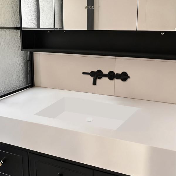 Muxing Badezimmermöbel-Set Keramik Waschbecken LED-Spiegelschrank Waschbecken mit Schublade und Ablage【CK30】