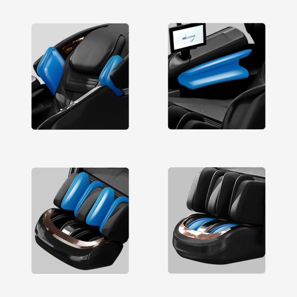 MuXing 4D Ganzkörper Massagesessel, Mit Heizfunktion, Tiefenmassage, für den ganzen Körper geeignet, Bluetooth SL Schienen