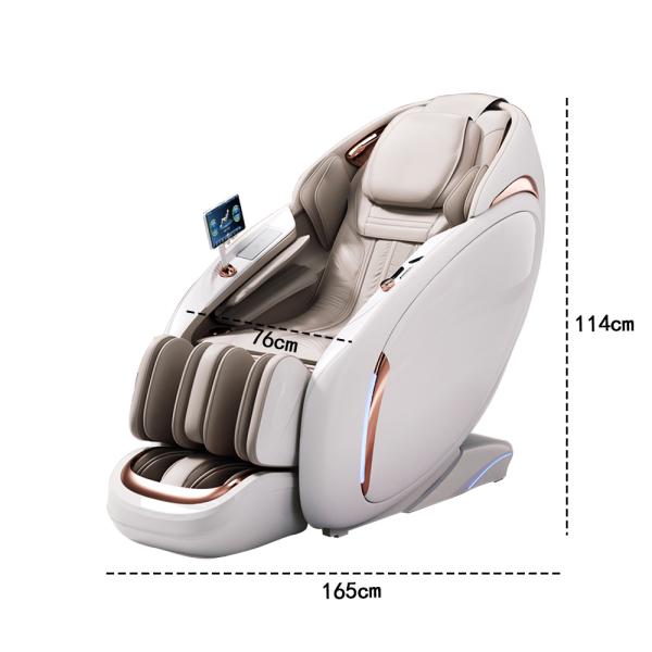 Muxing Massagesessel, Zero Gravity Funktion,Bluetooth und Heizung,Massagestuhl Relaxsessel mit Wärmefunktion,Massagestuhl mit SL-Schiene weiß【GH-L11】