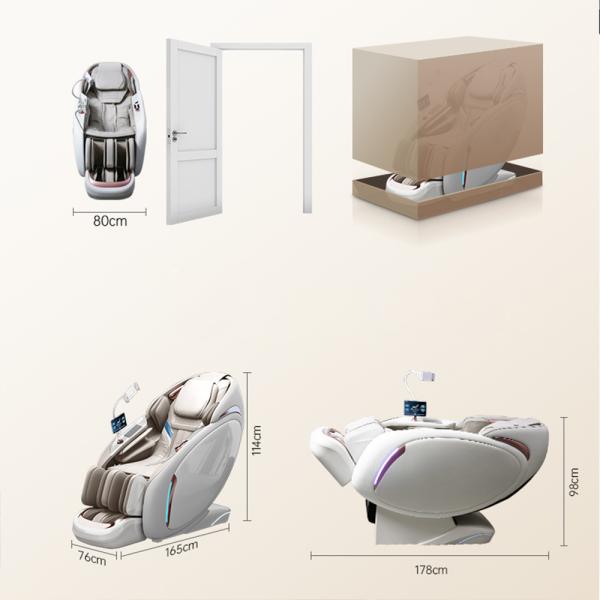 Muxing Massagesessel, Zero Gravity Funktion,Bluetooth und Heizung,Massagestuhl Relaxsessel mit Wärmefunktion,Massagestuhl mit SL-Schiene weiß【GH-L11】