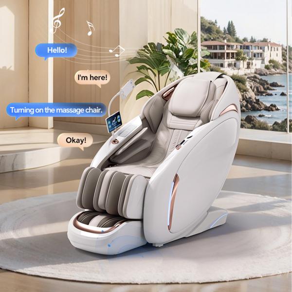 Muxing Massagesessel, Zero Gravity Funktion,Bluetooth und Heizung,Massagestuhl Relaxsessel mit Wärmefunktion,Massagestuhl mit SL-Schiene weiß【GH-L11】