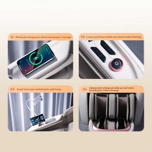 Muxing Massagesessel, Zero Gravity Funktion,Bluetooth und Heizung,Massagestuhl Relaxsessel mit Wärmefunktion,Massagestuhl mit SL-Schiene weiß【GH-L11】