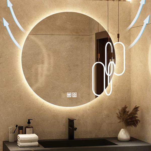 Muxing Waschbecken Badezimmermöbel-Set Keramik Waschbecken Hänge Waschbecken mit LED Spiegel und Schublade【HT72】