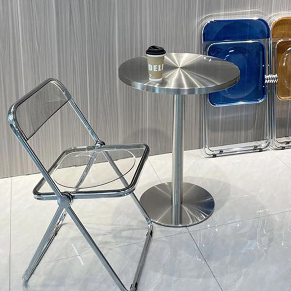 Muxing Gastronomiemöbel Bar Cafe Edelstahl Gastronomietisch Kleiner Rundtisch Esstisch Bistrotisch runder Tisch