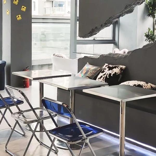 Muxing Gastronomiemöbel Bar Cafe Edelstahl Gastronomietisch Kleiner Rundtisch Esstisch Bistrotisch runder Tisch