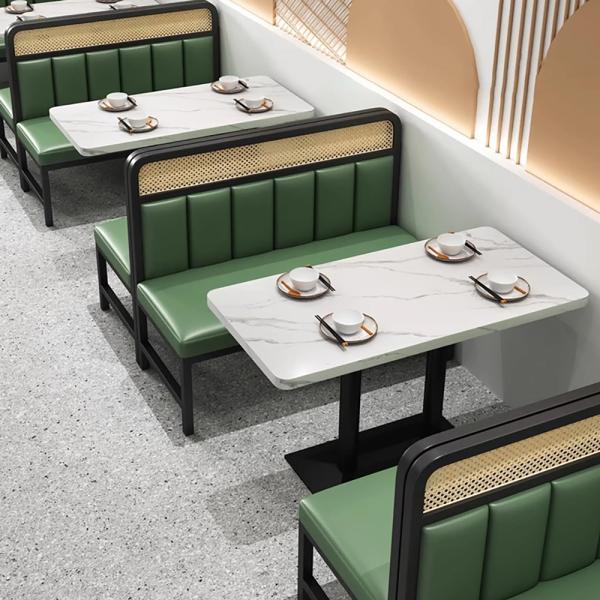 Muxing Gastronomiemöbel Cafe Bar Restaurants Einrichtung WeißerDesktop SchwarzeTischbeine Quadratischer Bistrotisch Tisch120*60*75CM