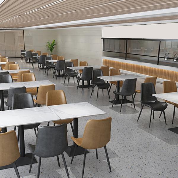 MuXing Gastronomiemöbel Esszimmertisch Esstisch Küchentisch für Esszimmer Wohnzimmer tisch Bistrotisch Keramik weißschwarz1