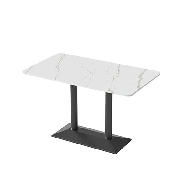 MuXing Gastronomiemöbel Esszimmertisch Esstisch Küchentisch für Esszimmer Wohnzimmer tisch Bistrotisch Keramik weißschwarz1