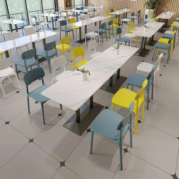 MuXing Gastronomiemöbel Esszimmertisch Esstisch Küchentisch für Esszimmer Wohnzimmer tisch Bistrotisch Keramik weißschwarz1