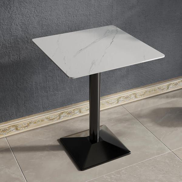 MuXing Gastronomiemöbel Esszimmertisch Esstisch Küchentisch für Esszimmer Wohnzimmer tisch Bistrotisch Keramik weißschwarz1