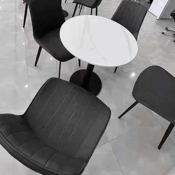 MuXing Gastronomiemöbel Esszimmertisch Esstisch Küchentisch für Esszimmer Wohnzimmer tisch Bistrotisch Keramik weißschwarz1