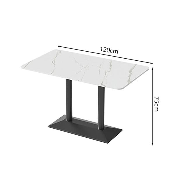 MuXing Gastronomiemöbel Esszimmertisch Esstisch Küchentisch für Esszimmer Wohnzimmer tisch Bistrotisch Keramik weißschwarz1