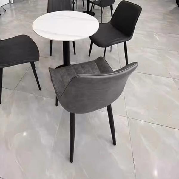 MuXing Gastronomiemöbel Esszimmertisch Esstisch Küchentisch für Esszimmer Wohnzimmer tisch Bistrotisch Keramik weißschwarz1