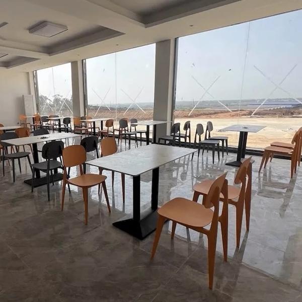 MuXing Gastronomiemöbel Esszimmertisch Esstisch Küchentisch für Esszimmer Wohnzimmer tisch Bistrotisch Keramik weißschwarz1