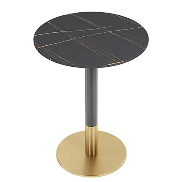 Muxing Gastronomiemöbel Esszimmertisch Esstisch Küchentisch für Esszimmer Wohnzimmer tisch Keramik Bistrotisch schwarzgold1