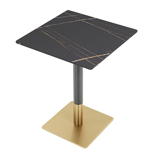 Muxing Gastronomiemöbel Esszimmertisch Esstisch Küchentisch für Esszimmer Wohnzimmer tisch Keramik Bistrotisch schwarzgold1