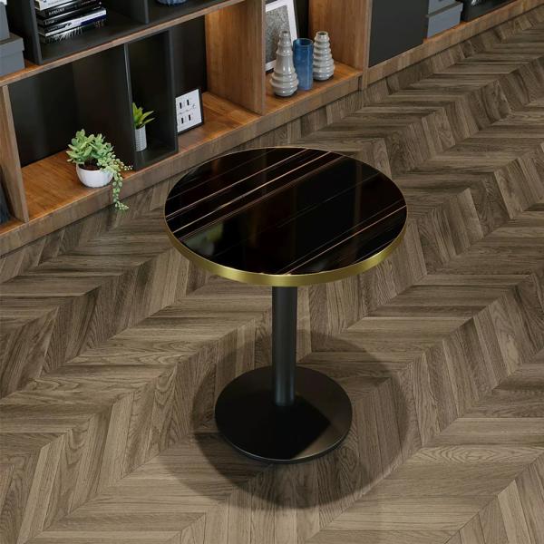 Muxing Gastronomiemöbel Cafe Bar Restaurants Hotel Einrichtung Tisch Bistrotisch JBHT Schwarz gold