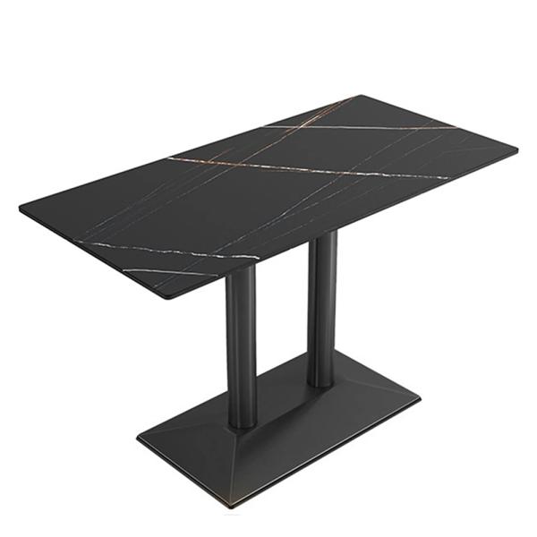 MuXing Gastronomiemöbel Esszimmertisch Esstisch Küchentisch für Esszimmer Wohnzimmer tisch Bistrotisch Keramik schwarzschwarz2