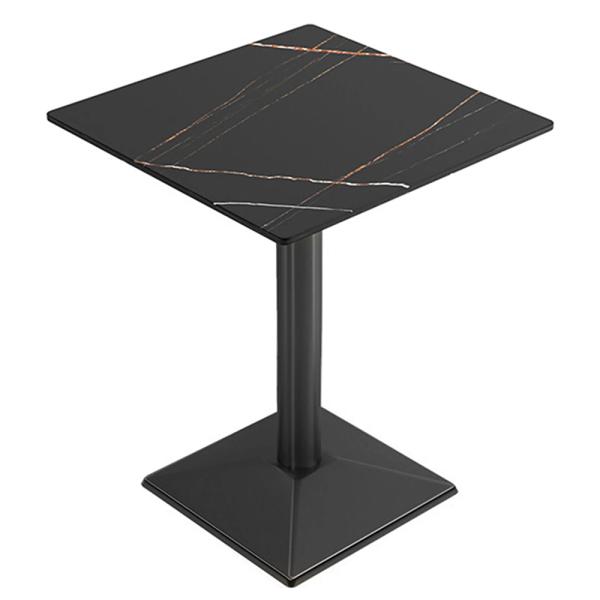 MuXing Gastronomiemöbel Esszimmertisch Esstisch Küchentisch für Esszimmer Wohnzimmer tisch Bistrotisch Keramik schwarzschwarz2