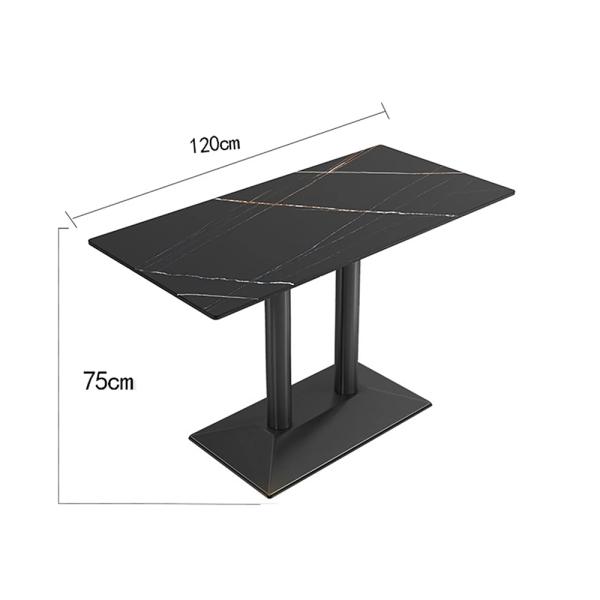 MuXing Gastronomiemöbel Esszimmertisch Esstisch Küchentisch für Esszimmer Wohnzimmer tisch Bistrotisch Keramik schwarzschwarz2